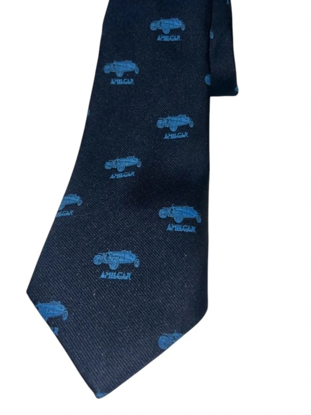 Bartex Paris Men's Navy Blue Tie with Light Amlicar Motif